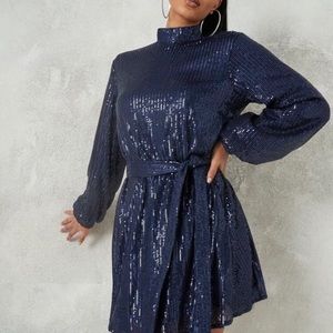 Navy blue sequins dress